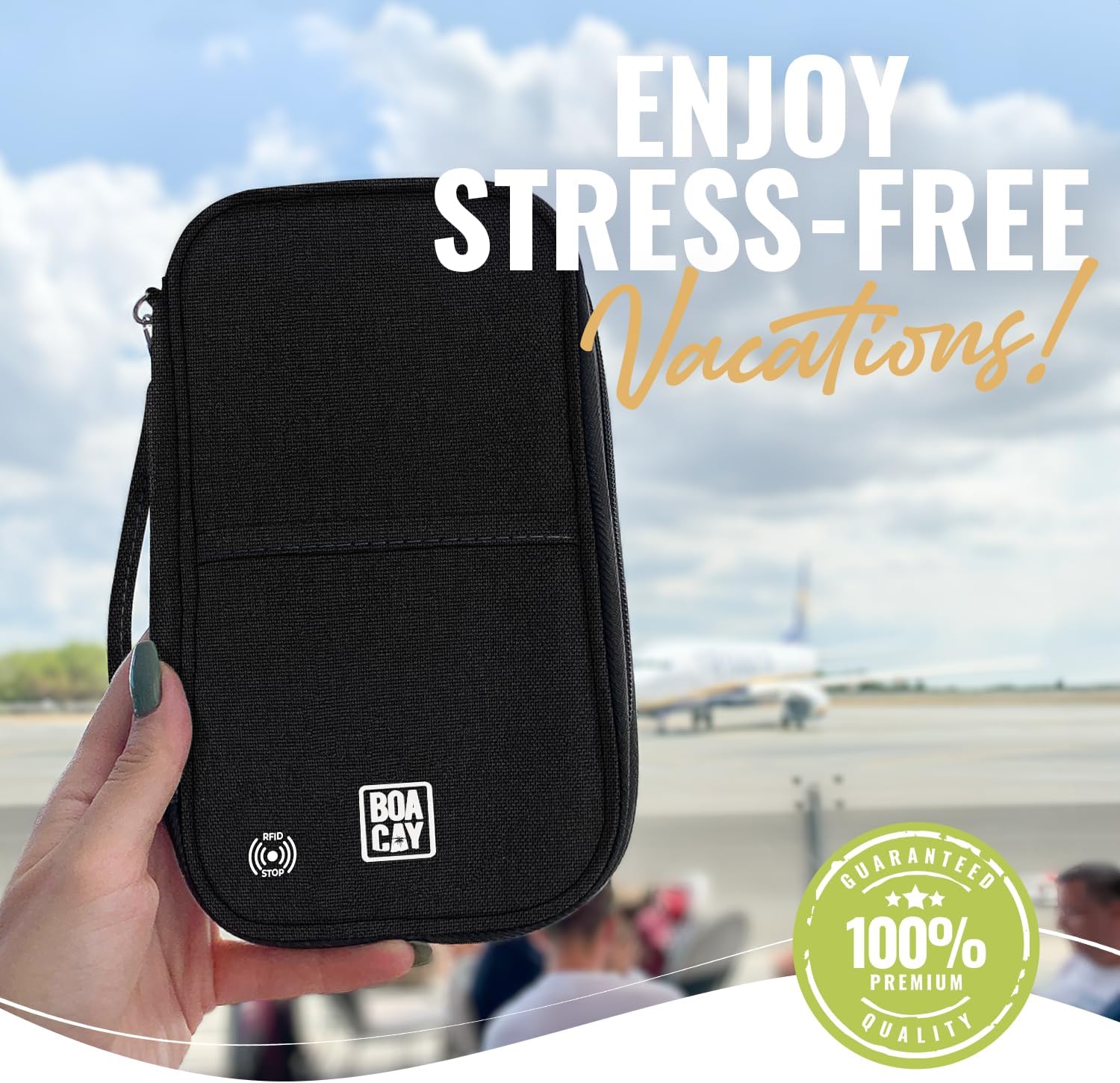 Travel Document Organizer with RFID, Family Passport Holder, Wallet for Women & Men, Portable & Waterproof Case for Cards, Boarding Pass, Money - Image 7