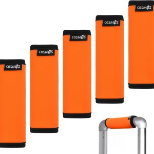 Cosmos 5 Pieces Fluorescence Orange Comfort Neoprene Handle Wraps/Grip/Identifier for Travel Bag Luggage Suitcase Travel Bag Luggage Suitcase Travel Bag Laptop Computer Tote Briefcases