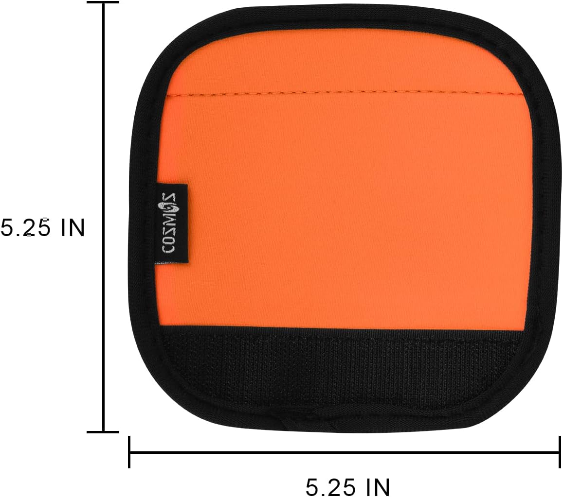 Cosmos 5 Pieces Fluorescence Orange Comfort Neoprene Handle Wraps/Grip/Identifier for Travel Bag Luggage Suitcase Travel Bag Luggage Suitcase Travel Bag Laptop Computer Tote Briefcases - Image 2