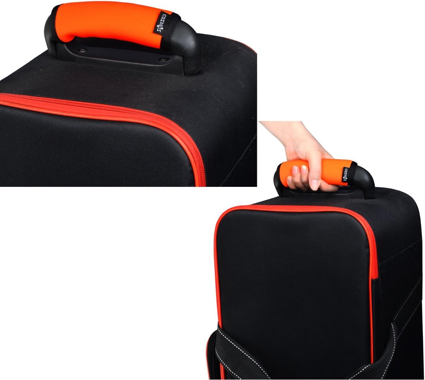 Cosmos 5 Pieces Fluorescence Orange Comfort Neoprene Handle Wraps/Grip/Identifier for Travel Bag Luggage Suitcase Travel Bag Luggage Suitcase Travel Bag Laptop Computer Tote Briefcases - Image 3